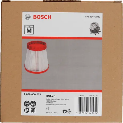 Bosch M Sınıfı filtre 158x158x160mm, GAS 18V-12 MC için.